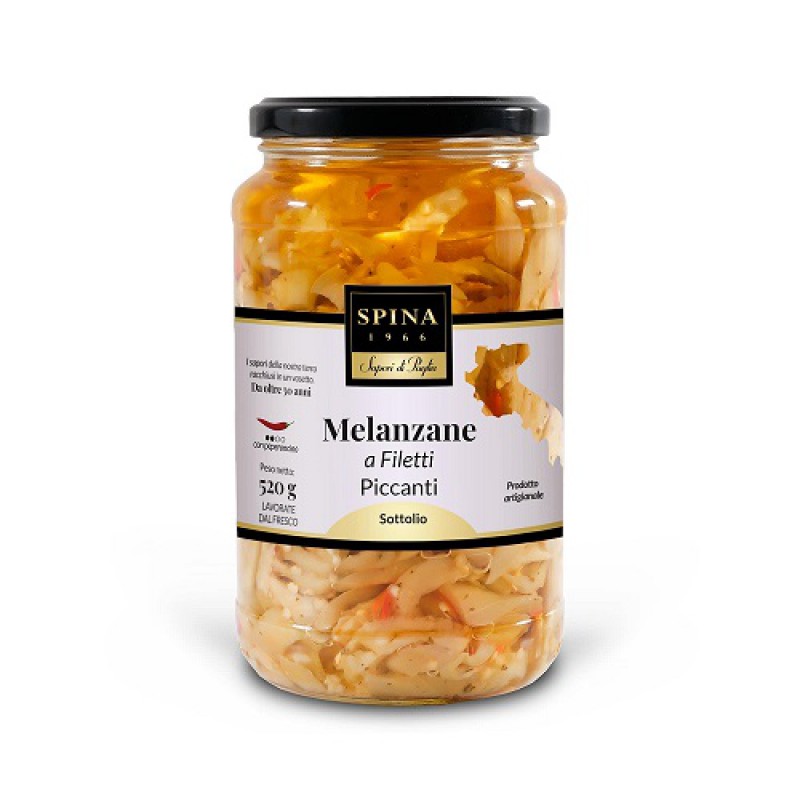Melanzane a filetti piccanti 520 gr