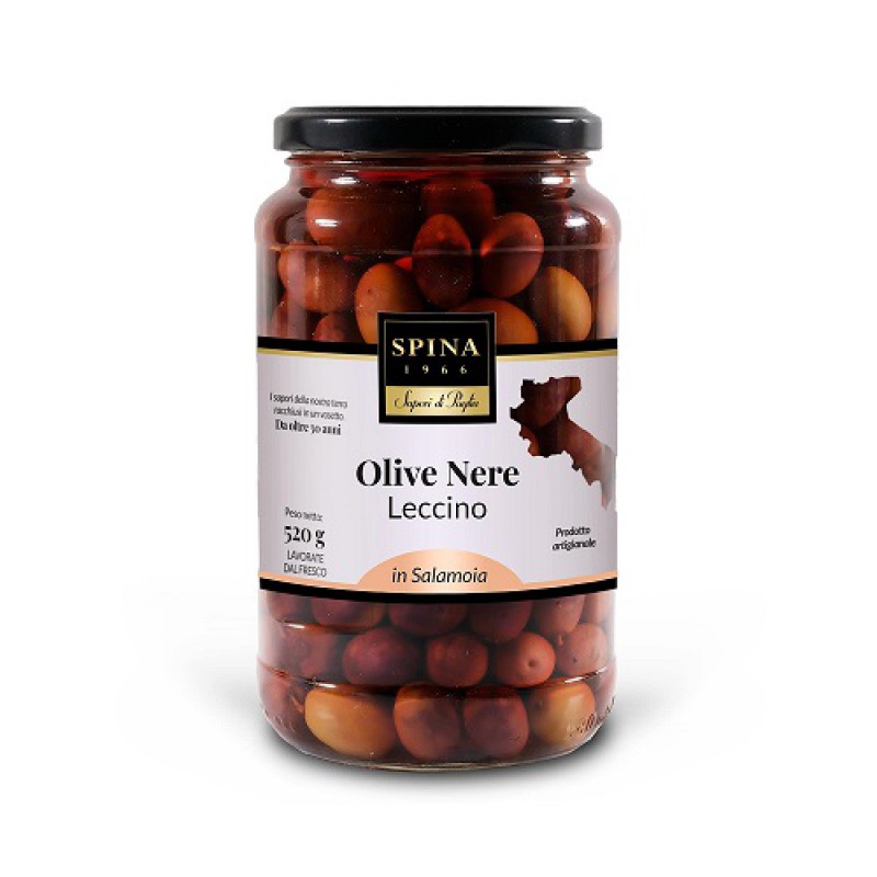 Olive leccine di Puglia in salamoia 520 gr